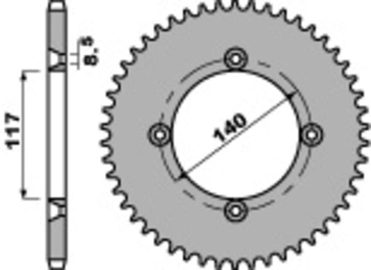 PBR Steel Standard Rear Sprocket 831 - 428 - 1075450002