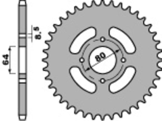 PBR Steel Standard Rear Sprocket 838 - 428 - 1075455002