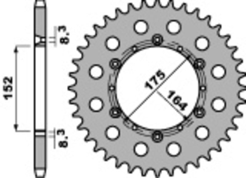 PBR Steel Standard Rear Sprocket 856 - 520 - 1075467006
