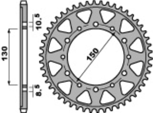 PBR Steel Standard Rear Sprocket 860 - 530 - 1075471007