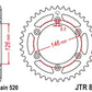 JT SPROCKETS Steel Self-Cleaning Rear Sprocket 808 - 520 - 1075485004