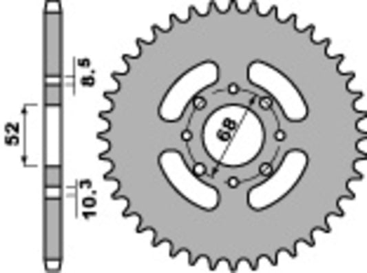 PBR Steel Standard Rear Sprocket T801 - 520 - 1075489001