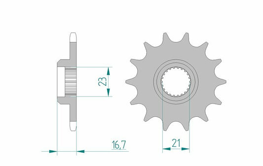 AFAM Steel Standard Front Sprocket 21506 - 520 - 1075490001