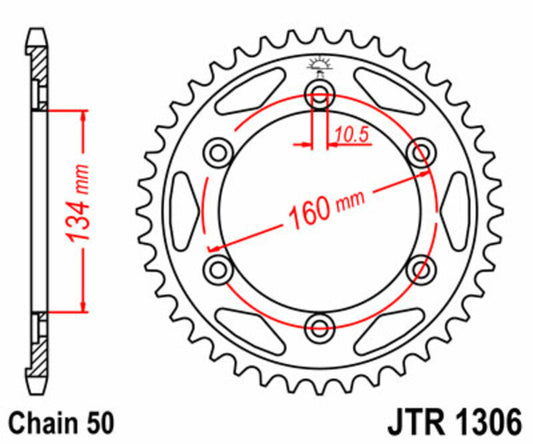 JT SPROCKETS Steel Standard Rear Sprocket 1306 - 530 - 1075497003