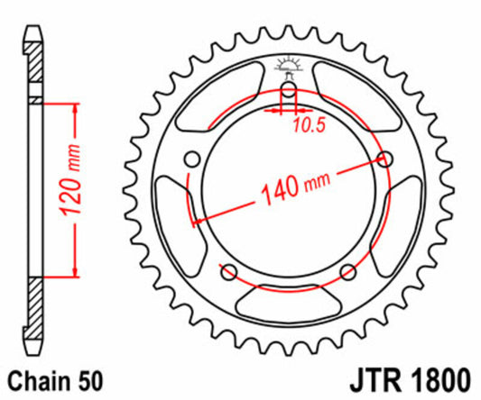 JT SPROCKETS Steel Standard Rear Sprocket 1800 - 530 - 1075506001