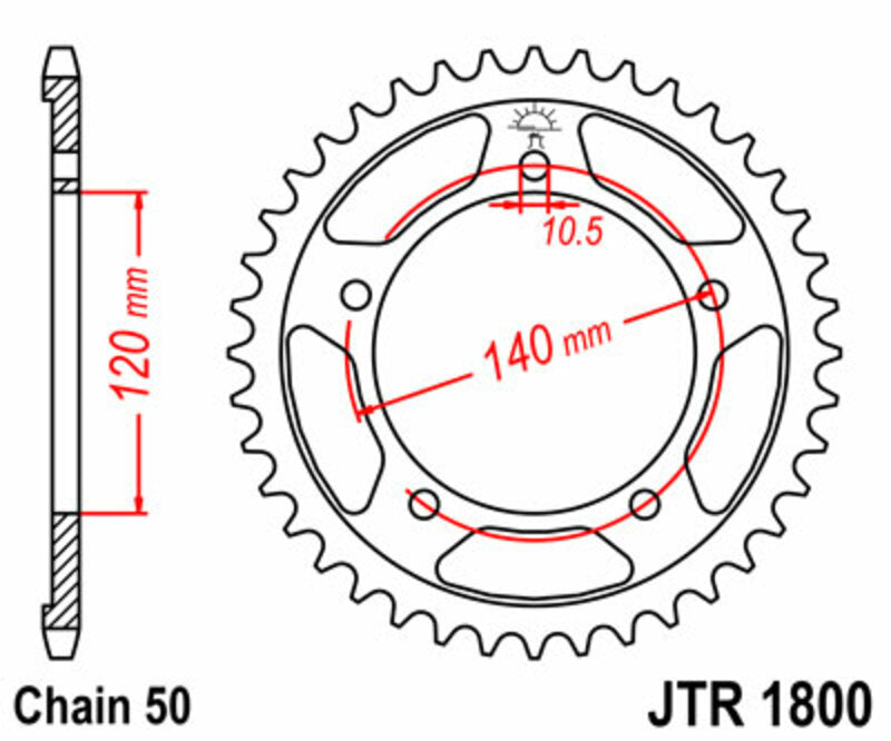 JT SPROCKETS Steel Standard Rear Sprocket 1800 - 530 - 1075506002