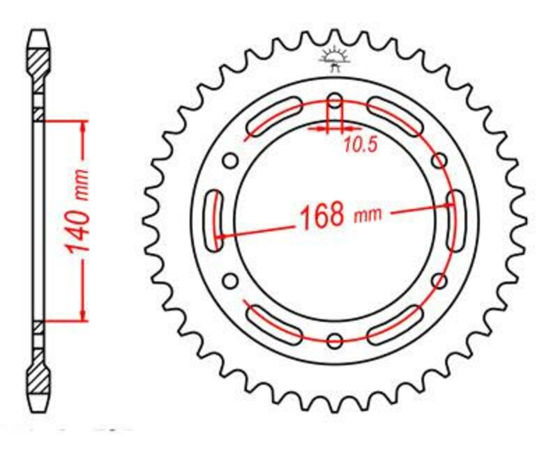 JT SPROCKETS Steel Standard Rear Sprocket 3 - 525 - 1075508002