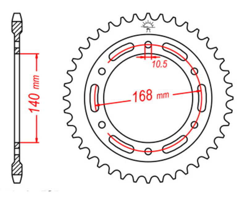 JT SPROCKETS Steel Standard Rear Sprocket 3 - 525 - 1075508002