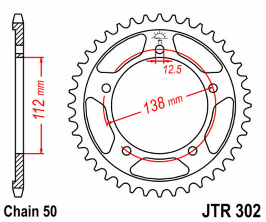 JT SPROCKETS Steel Standard Rear Sprocket 302 - 530 - 1075510001