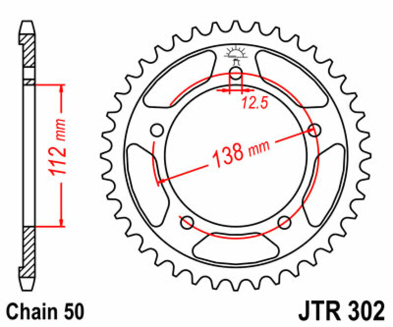 JT SPROCKETS Steel Standard Rear Sprocket 302 - 530 - 1075510002