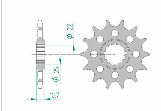 AFAM Steel Standard Front Sprocket 21511 - 520 - 1075512001