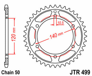 JT SPROCKETS Steel Standard Rear Sprocket 499 - 530 - 1075515006