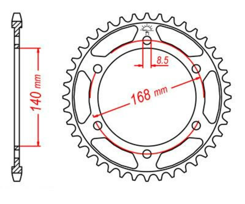JT SPROCKETS Steel Standard Rear Sprocket 6 - 525 - 1075517003