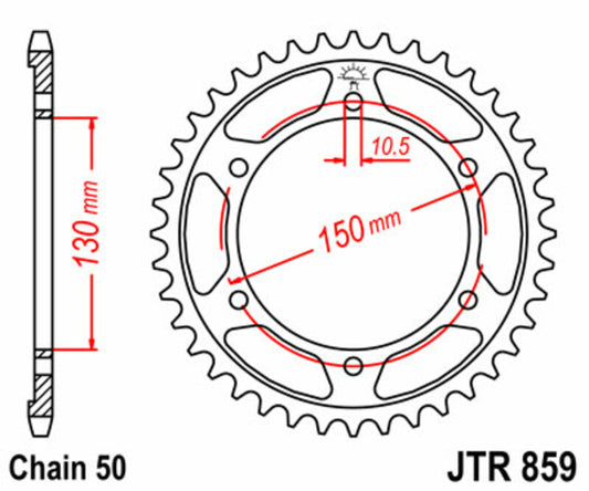 JT SPROCKETS Steel Standard Rear Sprocket 859 - 530 - 1075525007