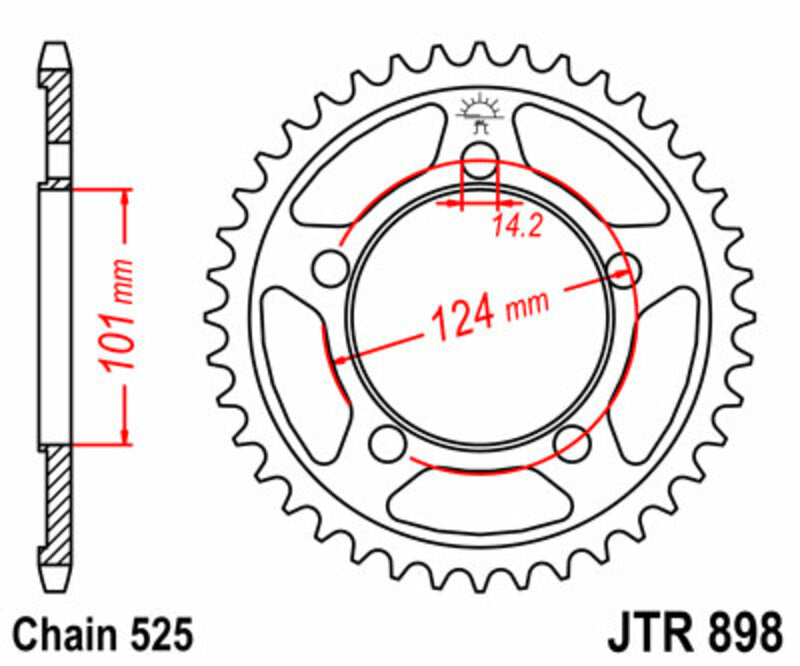 JT SPROCKETS Steel Standard Rear Sprocket 898 - 525