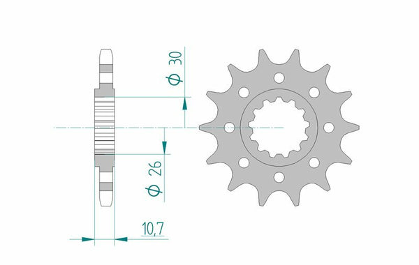 AFAM Stahl Standard Kettenrad 21805 - 525 - 1075699001