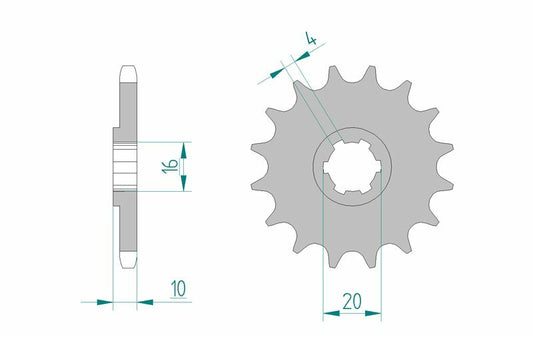 AFAM Steel Standard Front Sprocket 22205 - 428 - 1075821002