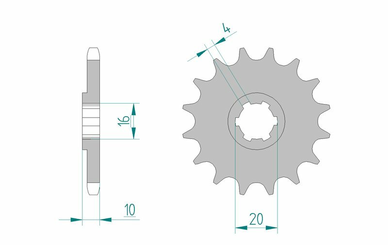 AFAM Steel Standard Front Sprocket 22205 - 428 - 1075821003
