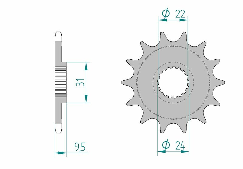 AFAM Steel Standard Front Sprocket 22406 - 520 - 1075953003