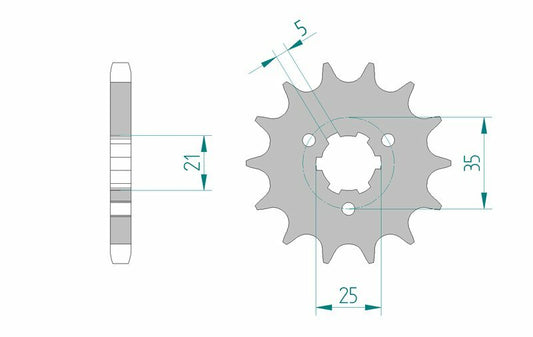 AFAM Steel Standard Front Sprocket 22502 - 530 - 1075998002