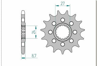 AFAM Steel Standard Front Sprocket 22901 - 525 - 1076109001