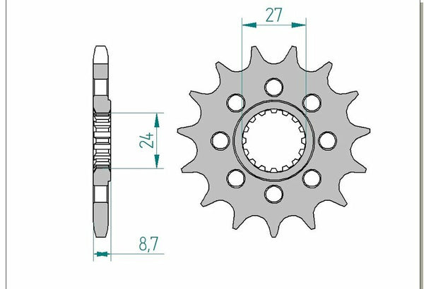 AFAM Steel Standard Front Sprocket 22901 - 525 - 1076109001