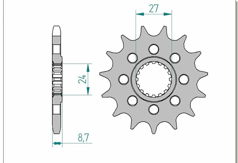 AFAM Steel Standard Front Sprocket 22901 - 525 - 1076109002