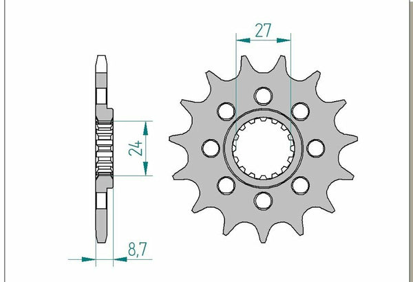 AFAM Steel Standard Front Sprocket 22902 - 520 - 1076120002