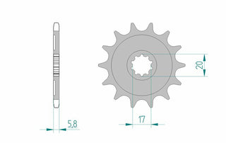 AFAM Stahl Standard Kettenrad 24304 - 520 - 1076240002