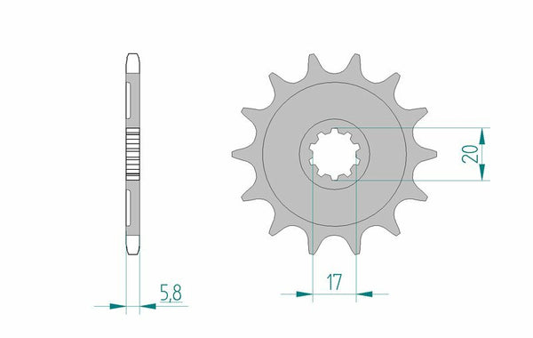 AFAM Stahl Standard Kettenrad 24304 - 520 - 1076240002