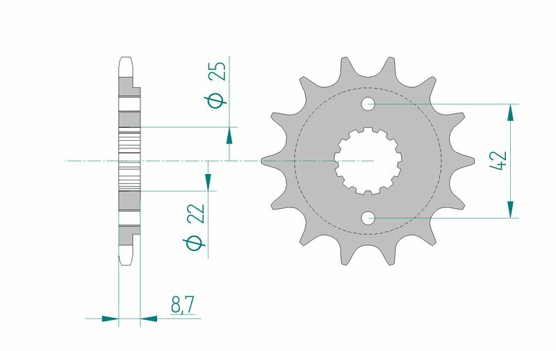 AFAM Steel Standard Front Sprocket 24501 - 520 - 1076307002
