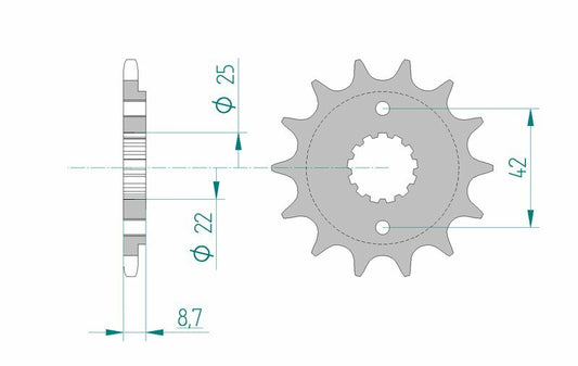 AFAM Steel Standard Front Sprocket 24501 - 520 - 1076307003
