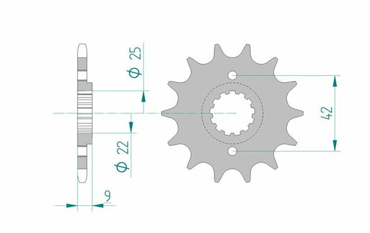 AFAM Steel Standard Front Sprocket 24502 - 520 - 1076318003