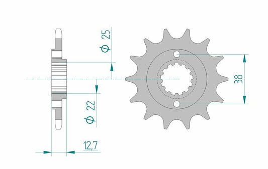 AFAM Steel Standard Front Sprocket 24505 - 520 - 1076340002
