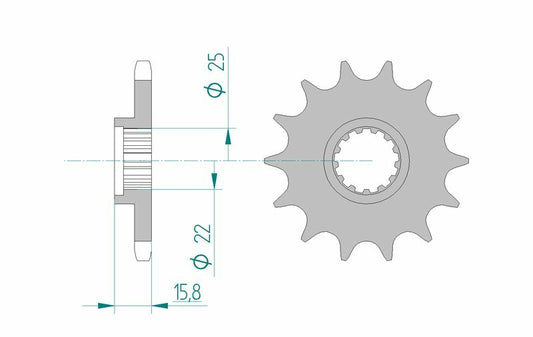 AFAM Steel Standard Front Sprocket 24508 - 525 - 1076373002