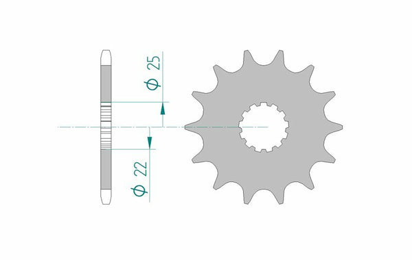 AFAM Stahl Standard Kettenrad 27500 - 520 - 1076567004