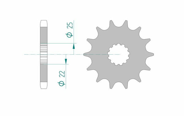 Geräuschfreies Kettenrad aus Stahl von AFAM, 28400 - 530