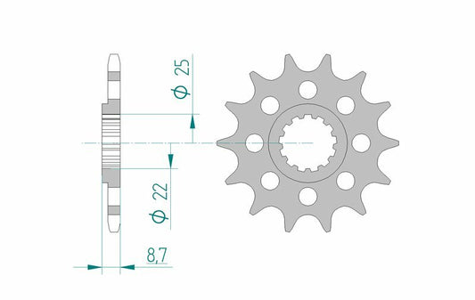 AFAM Steel Standard Front Sprocket 28402 - 520 - 1076653001