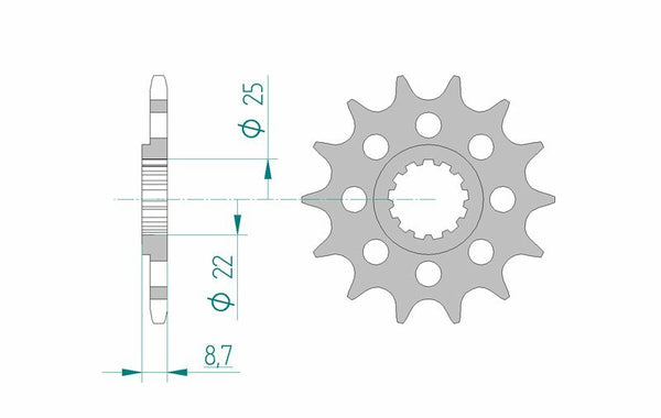 AFAM Steel Standard Front Sprocket 28402 - 520 - 1076653005