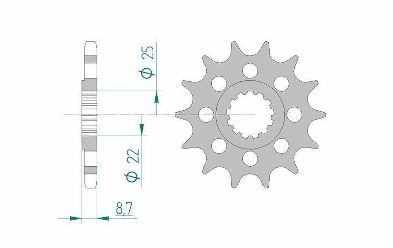 AFAM Steel Standard Front Sprocket 28403 - 525 - 1076661003