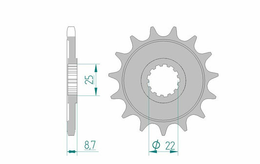 AFAM Steel Standard Front Sprocket 28405 - 525 - 1076671002