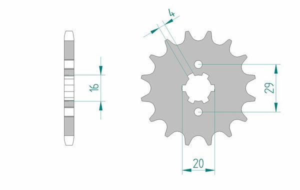 AFAM Steel Standard Front Sprocket 33201 - 428 - 1076743004