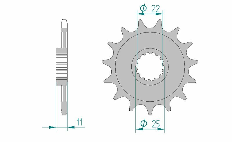 AFAM Steel Standard Front Sprocket 37400 - 520 - 1076776001