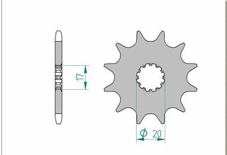AFAM Steel Standard Front Sprocket 40300 - 520 - 1076810003