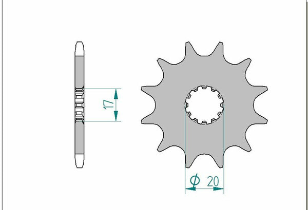 AFAM Steel Standard Front Sprocket 40300 - 520 - 1076810003