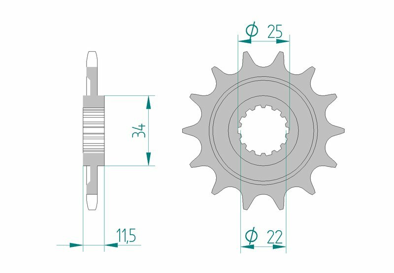 AFAM Steel Standard Front Sprocket 43400 - 520 - 1076854001