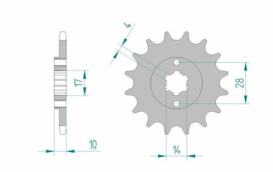 AFAM Stahl Standard Kettenrad 49100 - 420 - 1076899001