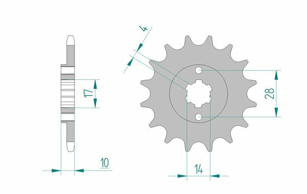 AFAM Steel Standard Front Sprocket 49100 - 420 - 1076899001
