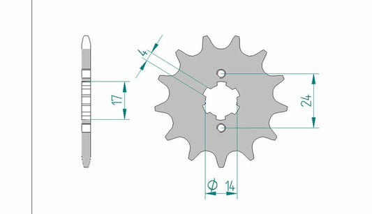 AFAM Steel Standard Front Sprocket 49102 - 420 - 1076910003