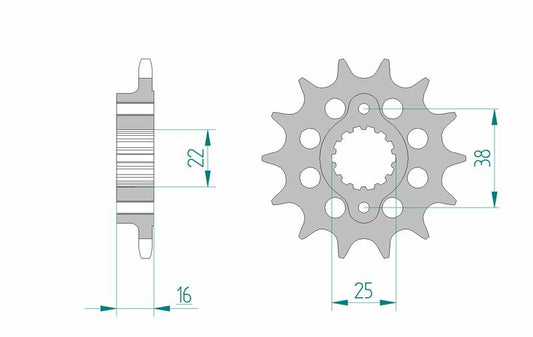 AFAM Steel Standard Front Sprocket 52611 - 520 - 1077017002